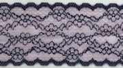 Lavender and Navy Stretch Lace Trim