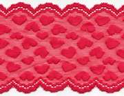 4 1/8" Strawberry Hearts Stretch Lace