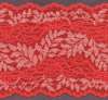 Coral and White Stretch Lace Trim