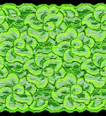 Neon Green 6 inch wide stretch lace trim