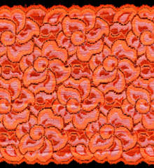 Neon Orange 6 1/2 inch wide stretch lace trim