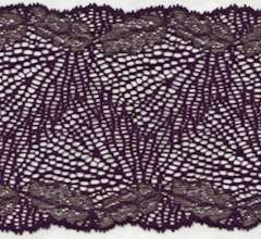 Rich Raisin with Gold Accent 6 1/4" Wide Stretch Lace Trim
