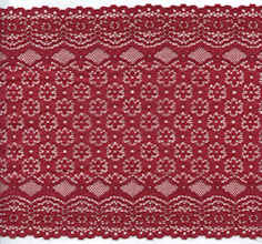 Cranberry 7 1/4" inch wide stretch lace trim