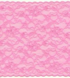 Twinkle Pink 8 1/4" inch wide stretch lace trim