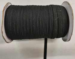 Black 3/8 inch Knitted Elastic